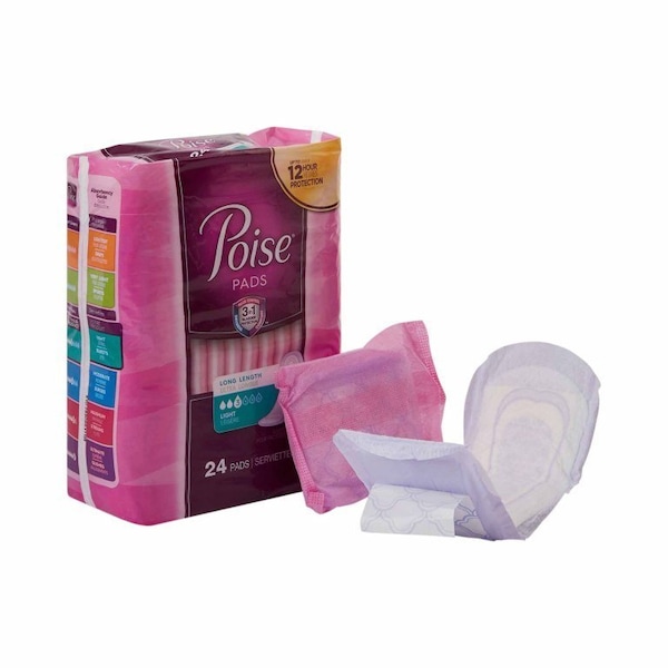 Poise Bladder Control Pad Long Length 10.87 In. Length Light Polymer Core One Size Fits Most, 24PK 48536 - main